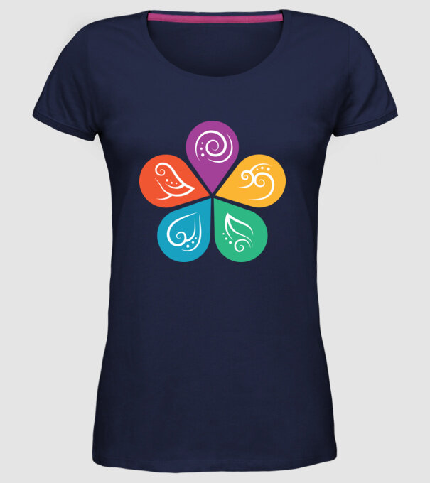 Ayurveda model albastru închis pe tricou
