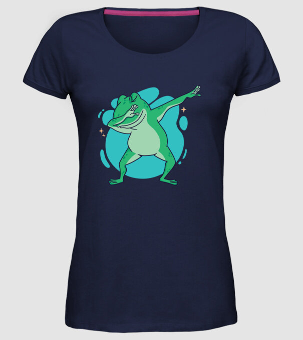 Broască DAB model albastru închis pe tricou