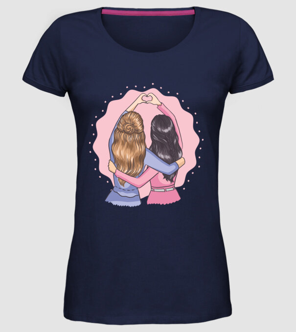 Best Friends Forever - Cele mai bune prietene model albastru închis pe tricou