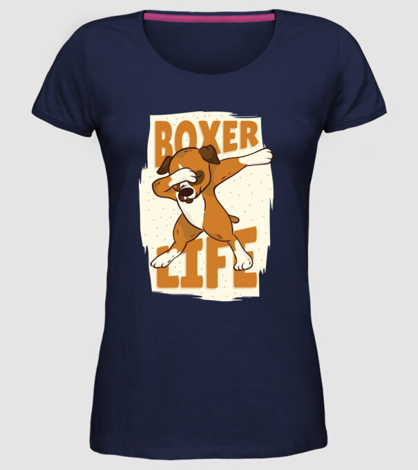 Boxer Life DAB model albastru închis pe tricou