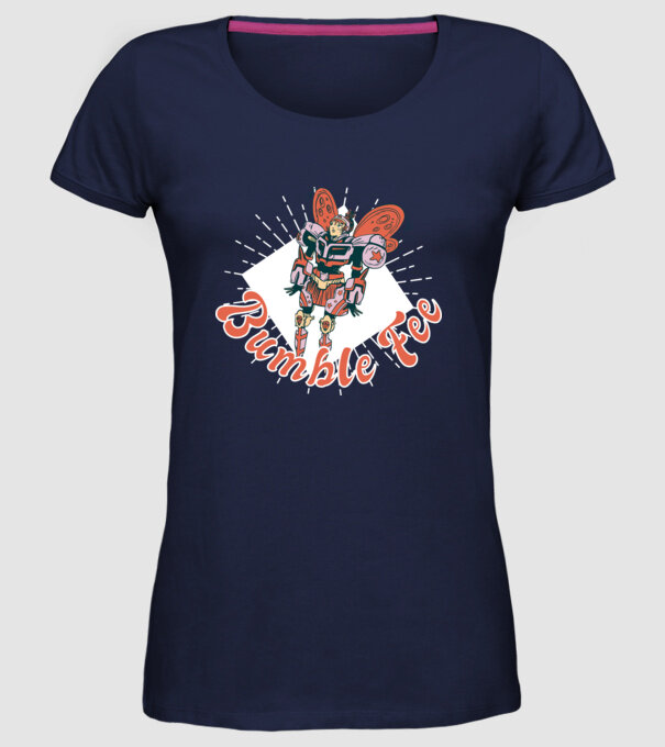 Bumble Fee - Zâna Robot model albastru închis pe tricou