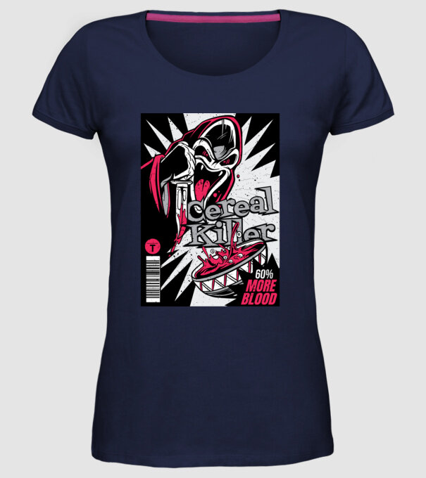 Cereal Killer model albastru închis pe tricou