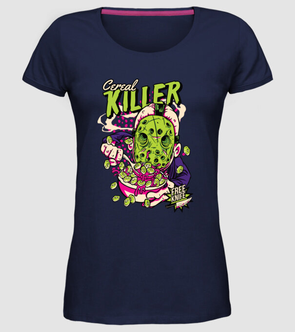 Cereal Killer model albastru închis pe tricou