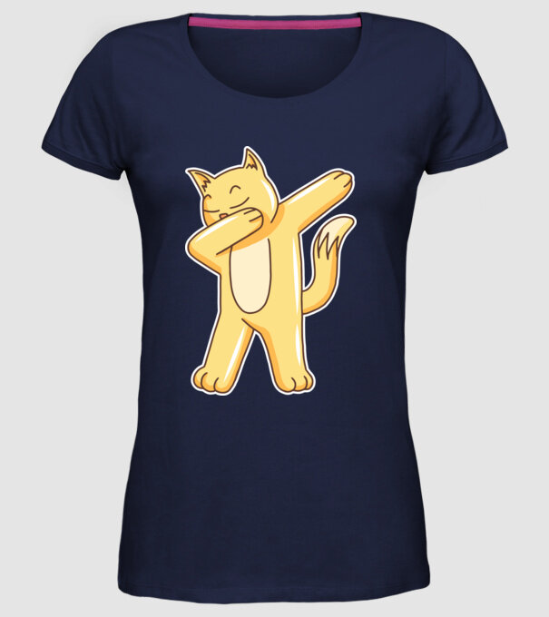 Pisică DAB model albastru închis pe tricou