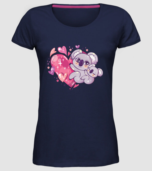 Koala drăguță Anime model albastru închis pe tricou