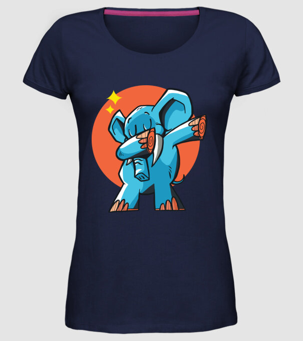 Elefant DAB model albastru închis pe tricou