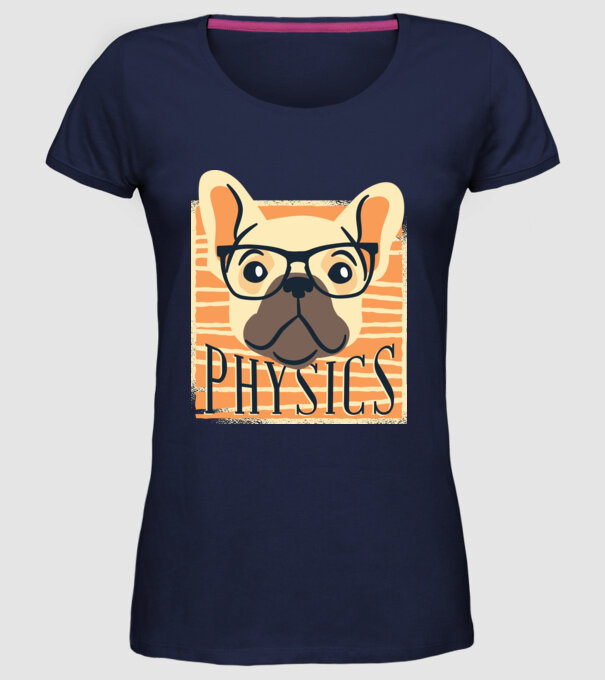 Câine Fizică model albastru închis pe tricou