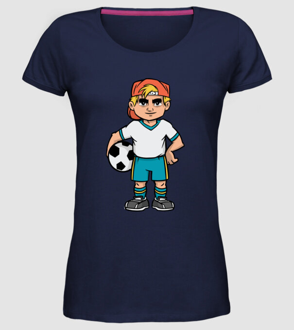 Băiat Fotbalist model albastru închis pe tricou