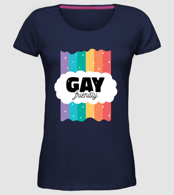 Gay friendly model albastru închis pe tricou