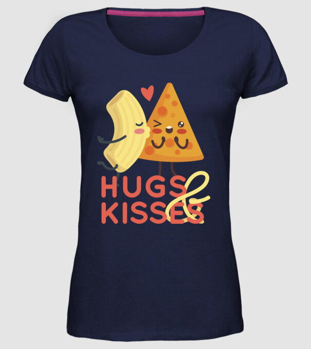 'Hawaii pizza dragoste tricou drăguț Valentine''s Day' model albastru închis pe tricou