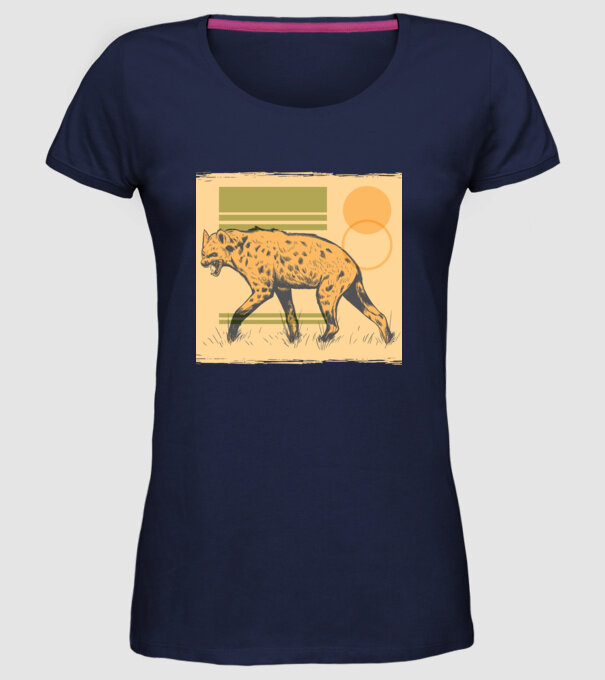 Hienă model albastru închis pe tricou