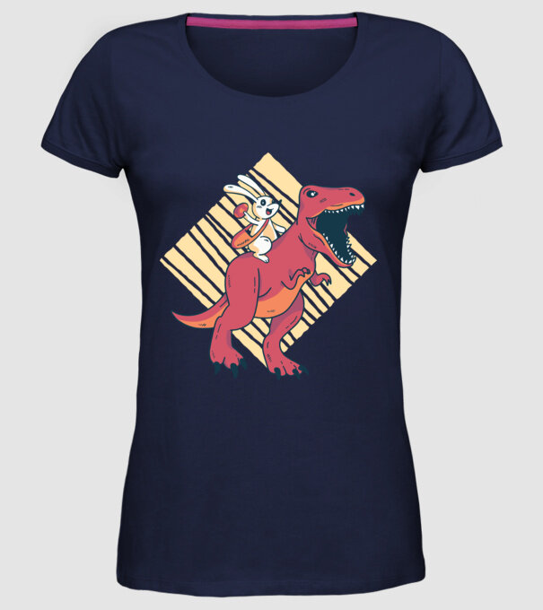 Dinozaur de Paște model albastru închis pe tricou