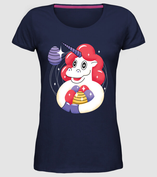 Unicorn de Paște model albastru închis pe tricou