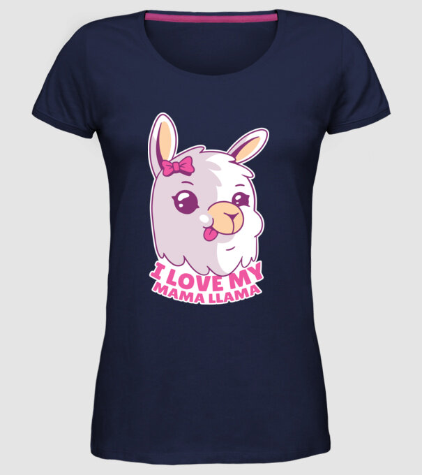 I Love My Papa Llama tricou drăguț cu lamă pentru bunica model albastru închis pe tricou
