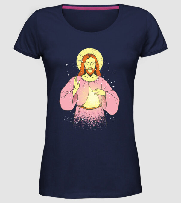 Iisus Hristos model albastru închis pe tricou