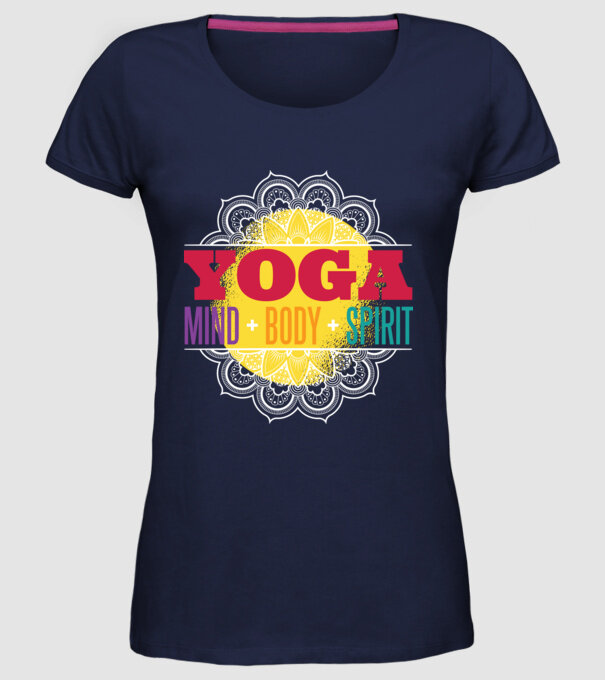 Valori yoga model albastru închis pe tricou