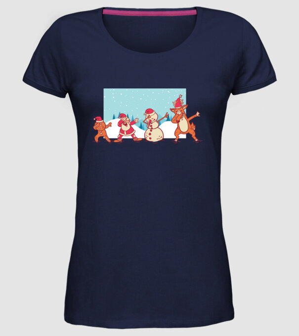 Crăciun DAB model albastru închis pe tricou