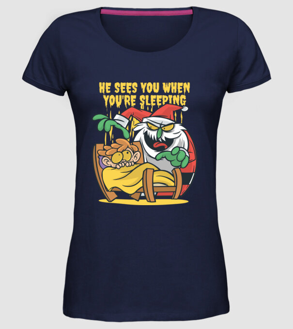 Elf de Crăciun model albastru închis pe tricou