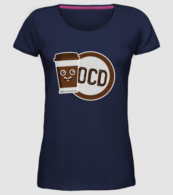 Cafea Dragoste și dependență model albastru închis pe tricou