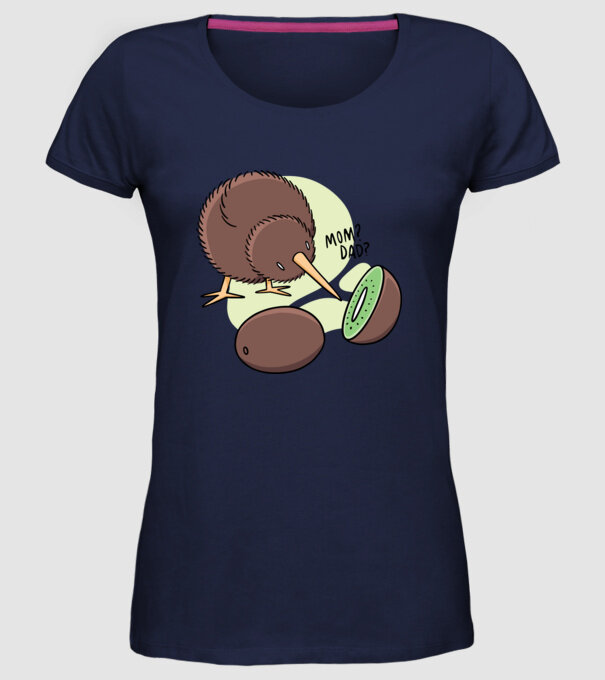 Familie Kiwi model albastru închis pe tricou
