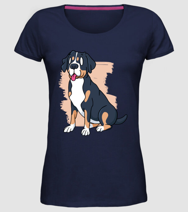 Câine model albastru închis pe tricou