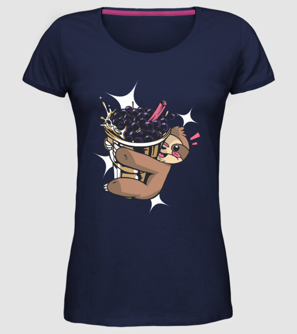 Leneșului îi place ceaiul bubble model albastru închis pe tricou