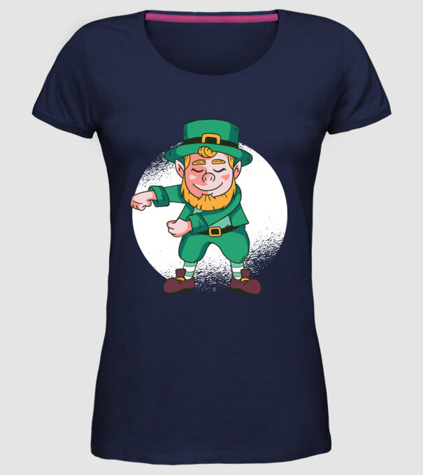 Leprechaun Floss - St. Patrick DAB dans model albastru închis pe tricou