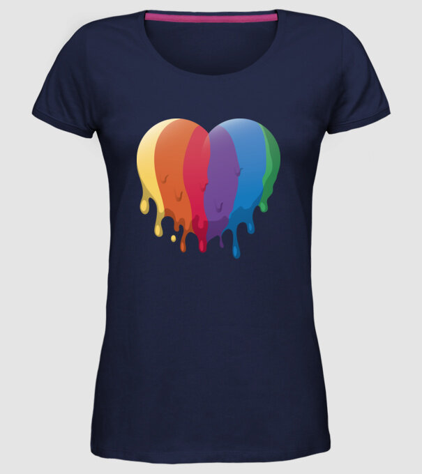 LGBTQ Inimă model albastru închis pe tricou