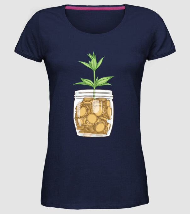 Plantă pușculiță porcușor model albastru închis pe tricou