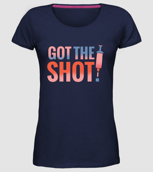 Am fost vaccinat model albastru închis pe tricou