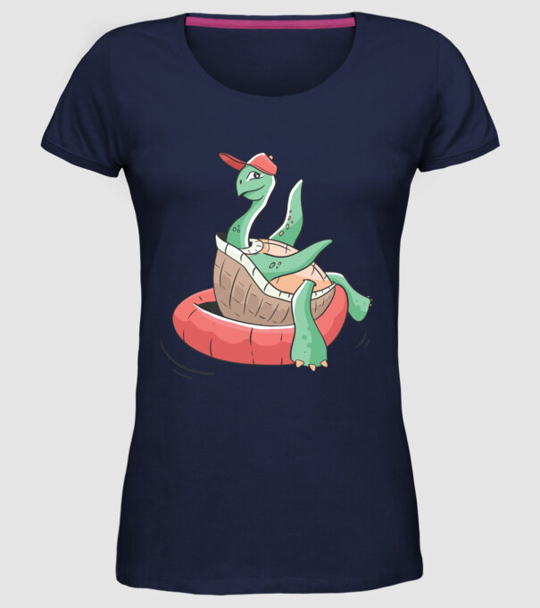 Broască țestoasă cool model albastru închis pe tricou