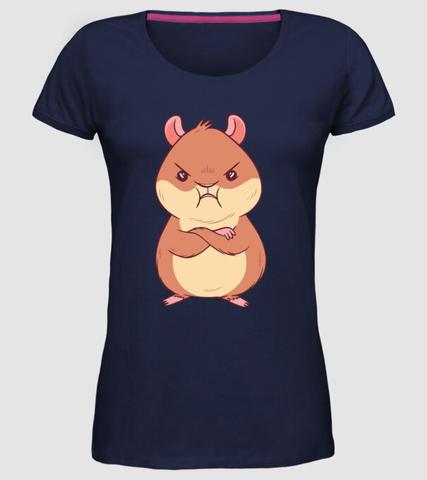 Hamster furios model albastru închis pe tricou