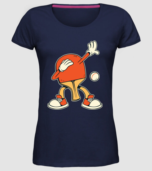 Ping Pong DAB model albastru închis pe tricou