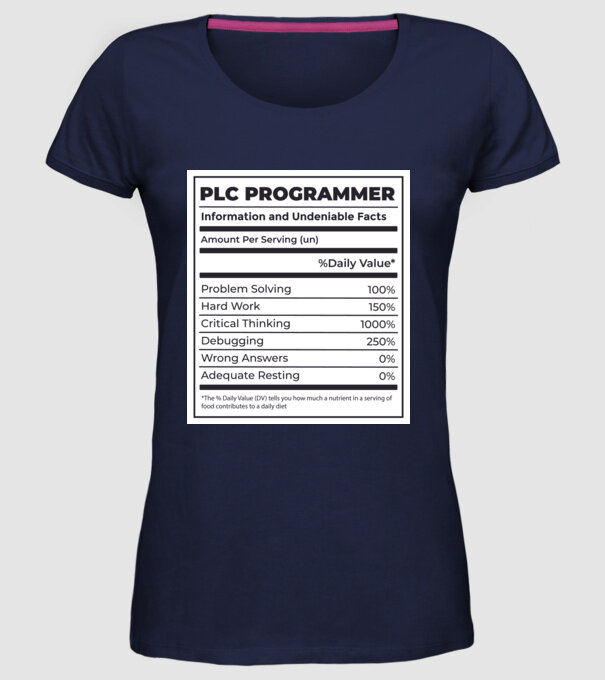 Programator PLC model albastru închis pe tricou