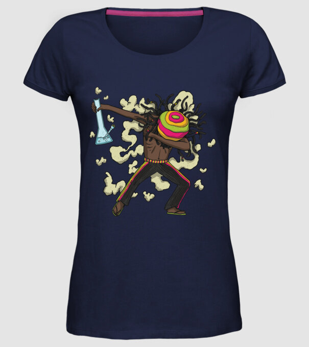 Dreadlock DAB model albastru închis pe tricou