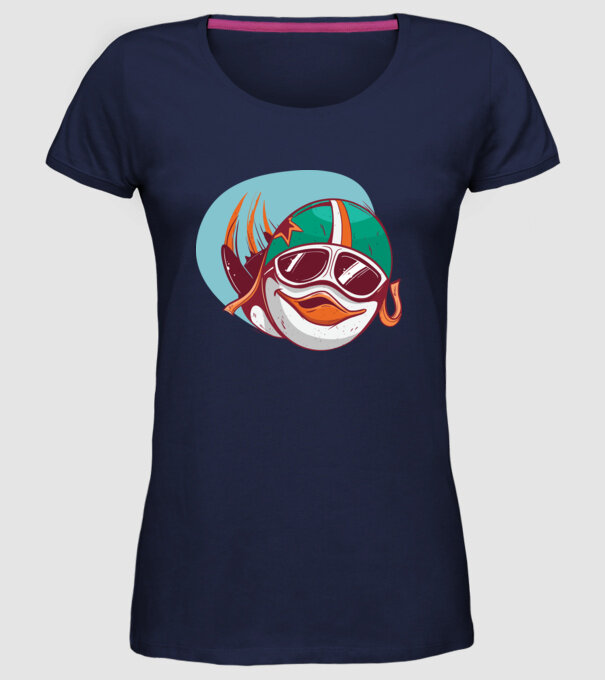 Pinguin Zburător model albastru închis pe tricou