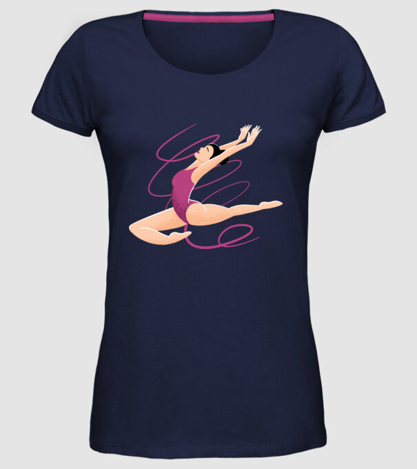Gimnastică ritmică model albastru închis pe tricou