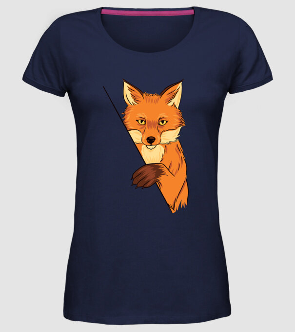 Vulpe model albastru închis pe tricou