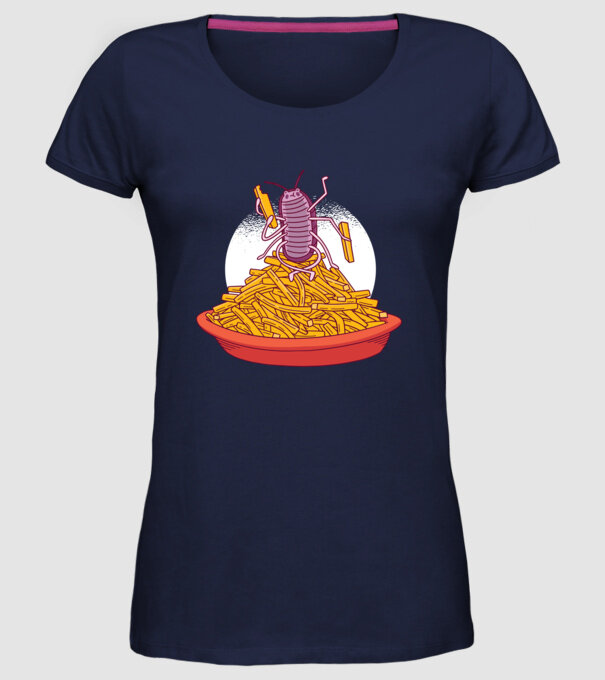 Insectă de Cartofi prăjiți model albastru închis pe tricou