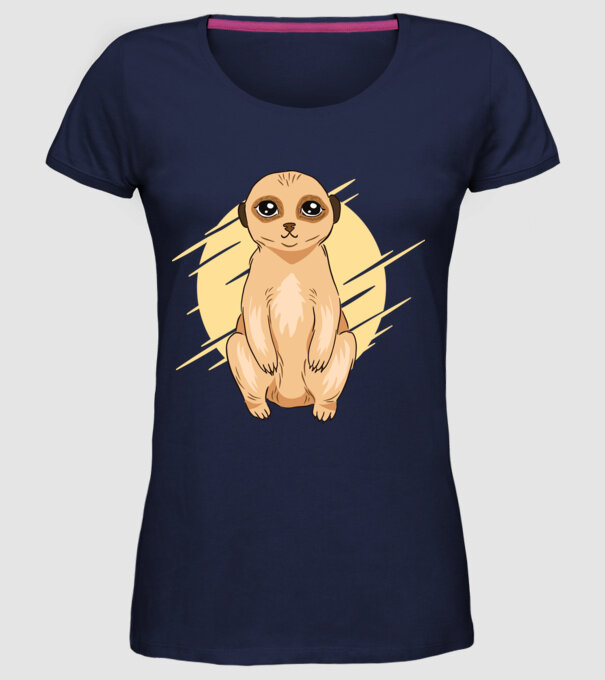 Suricată model albastru închis pe tricou