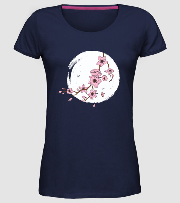 Înflorire de primăvară model albastru închis pe tricou