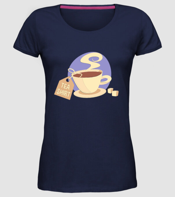 Teashirt model albastru închis pe tricou