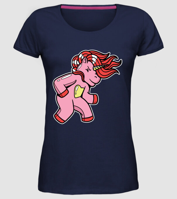Unicorn model albastru închis pe tricou