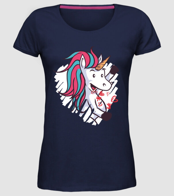 'Dragoste Unicorn pentru Valentine''s Day' model albastru închis pe tricou
