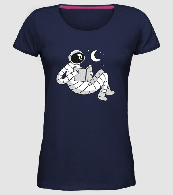 Lectură Astronaut model albastru închis pe tricou