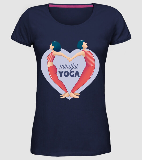 Dragoste Yoga - tricou Yoga model albastru închis pe tricou