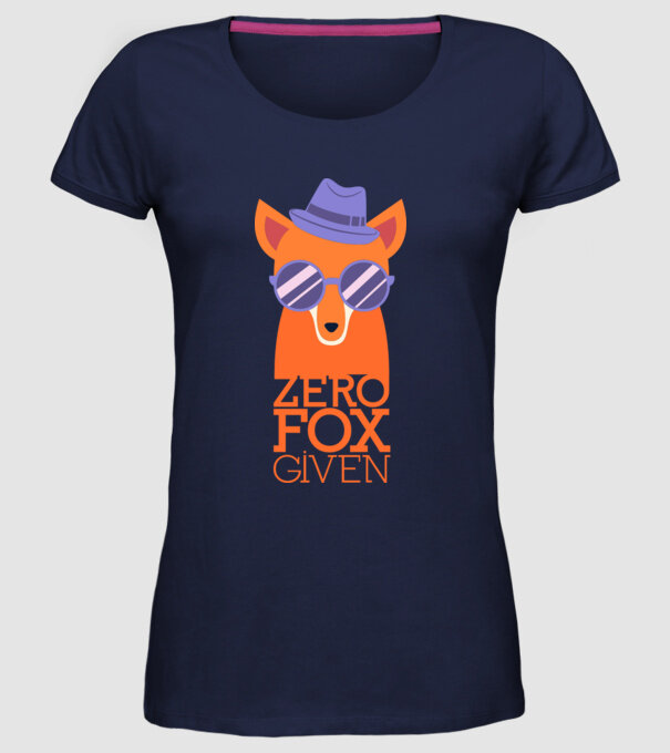 Zero Fox Given model albastru închis pe tricou