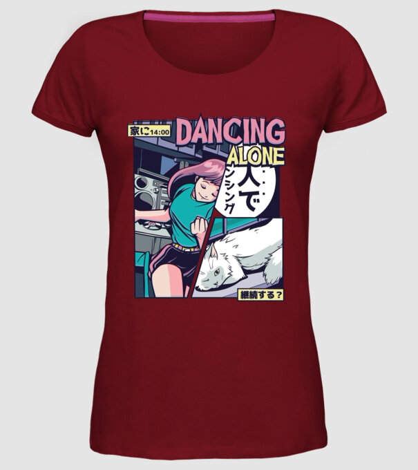 Anime Vaporwave Dancing Alone model bordo pe tricou