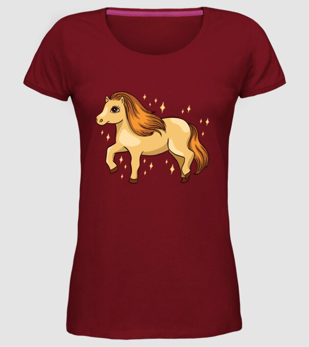 Ponei drăguț model bordo pe tricou