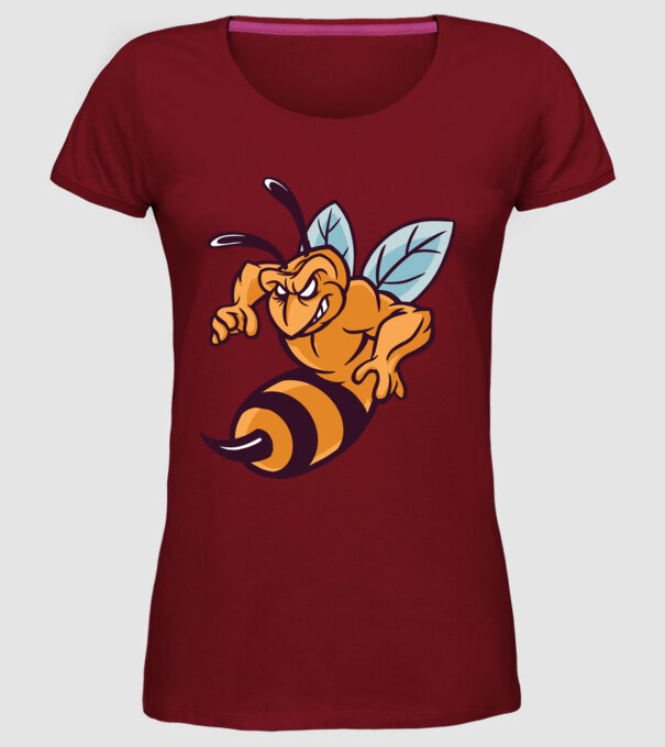 Viespe Supărată model bordo pe tricou